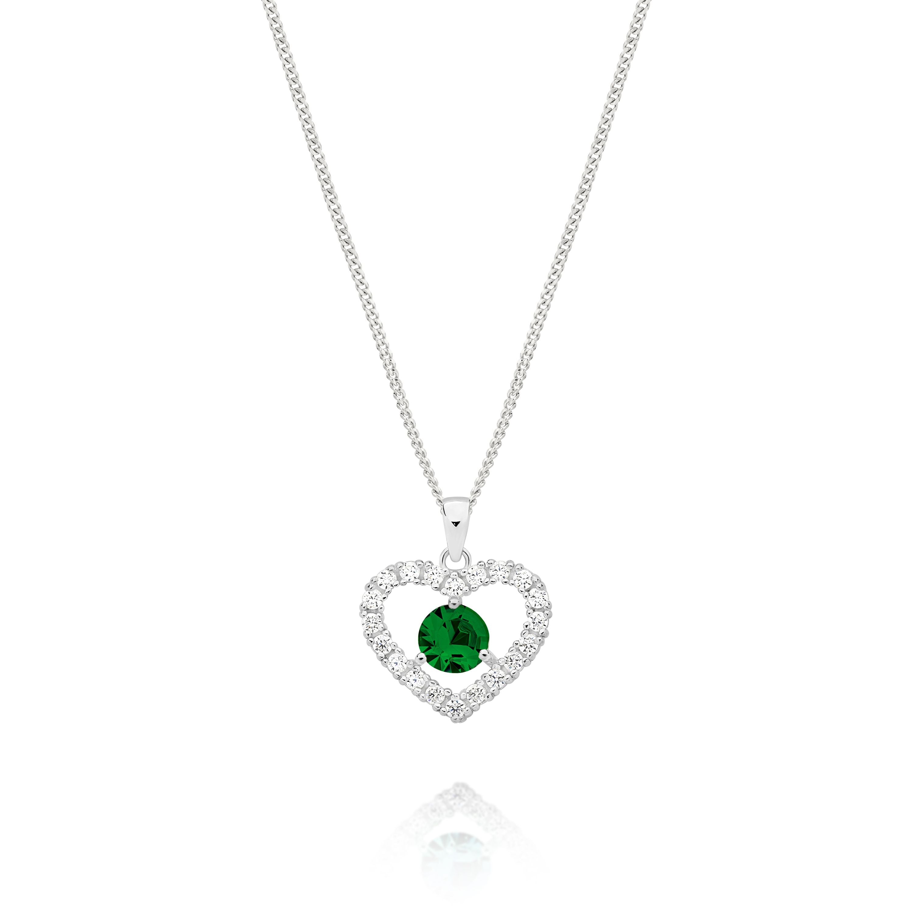 Silver MAY Birthstone Pendant