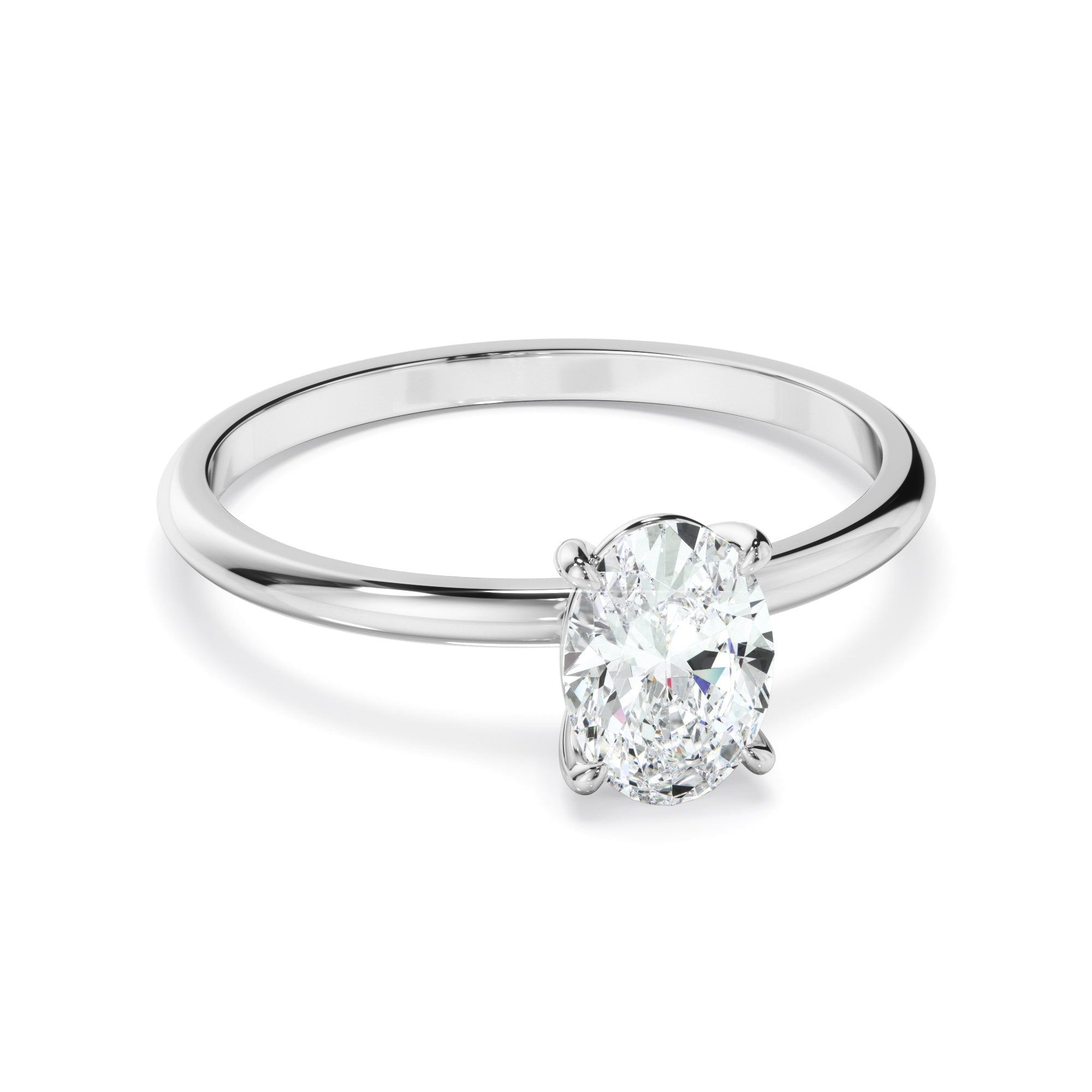 Oval Cut Diamond Solitaire Engagement Ring