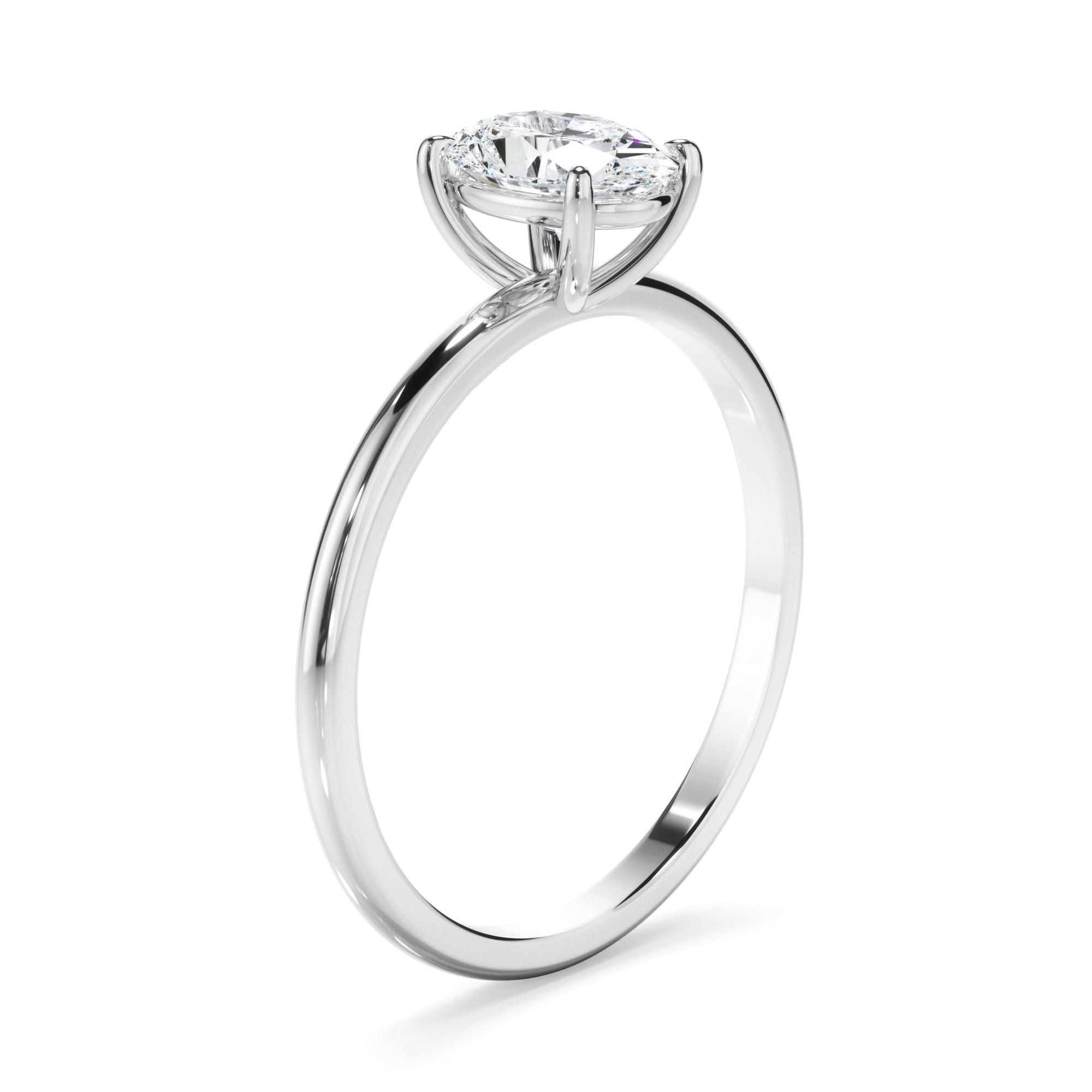 Oval Cut Diamond Solitaire Engagement Ring