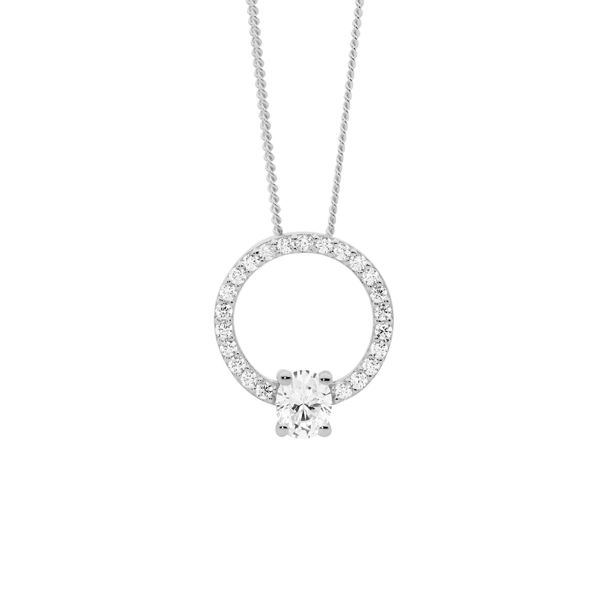 Sterling silver cubic zirconia pendant